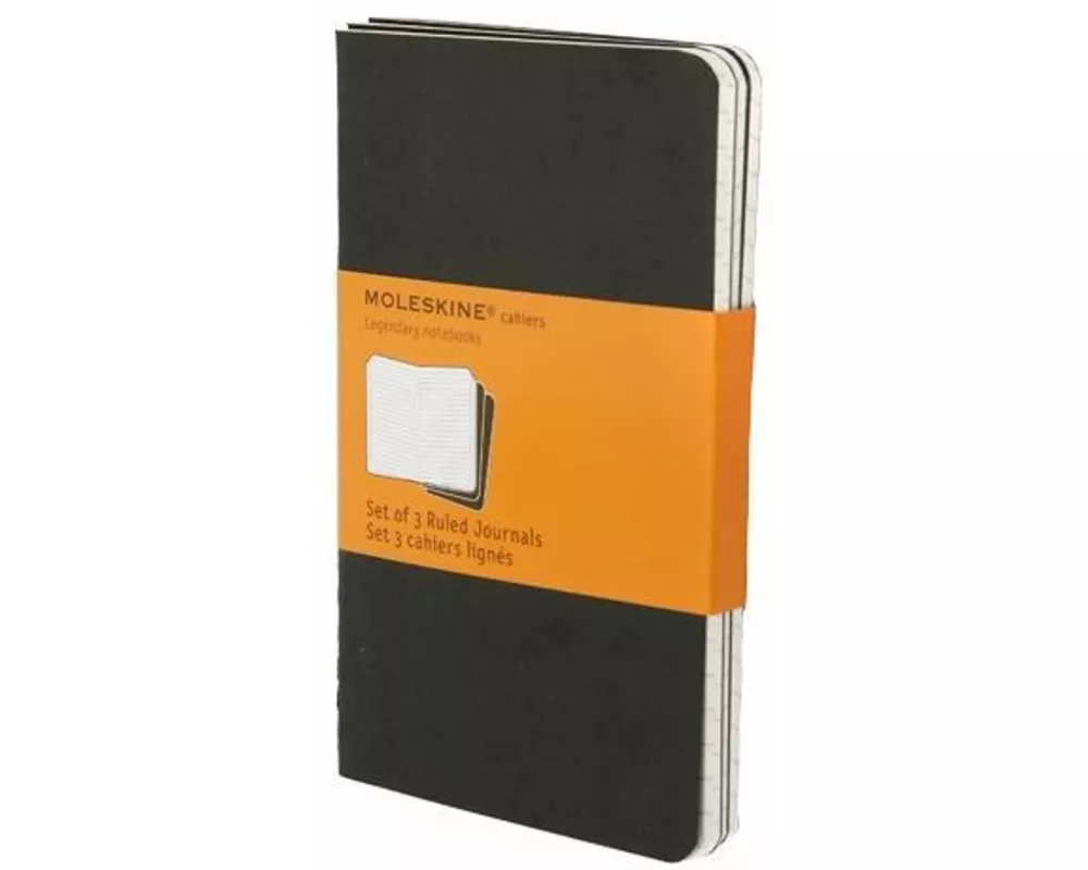 Moleskine Cahier Journal (Set of 3), Pocket, Ruled, Black, Soft Cover (3.5 x 5.5)