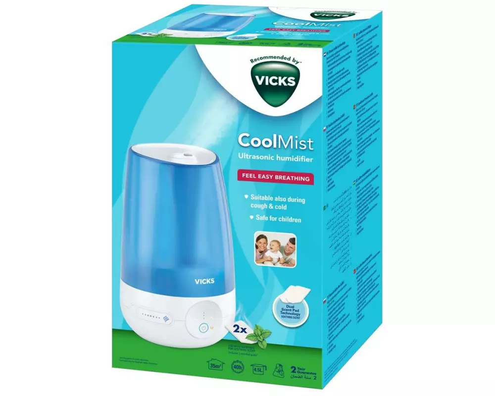 Vicks Mini Kaltluft Luftbefeuchter Ultraschall, VUL565E