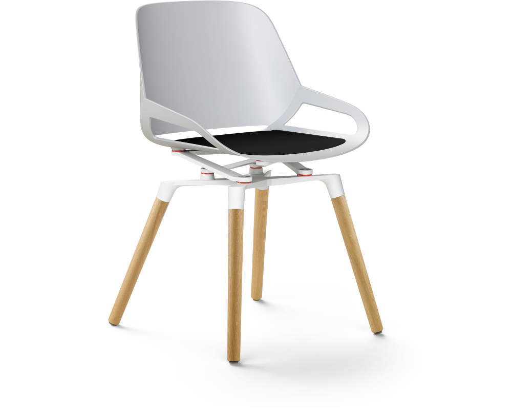 AERIS Konferenzstuhl NUMO P462OAWHWHFE weiss, schwarzes Kissen