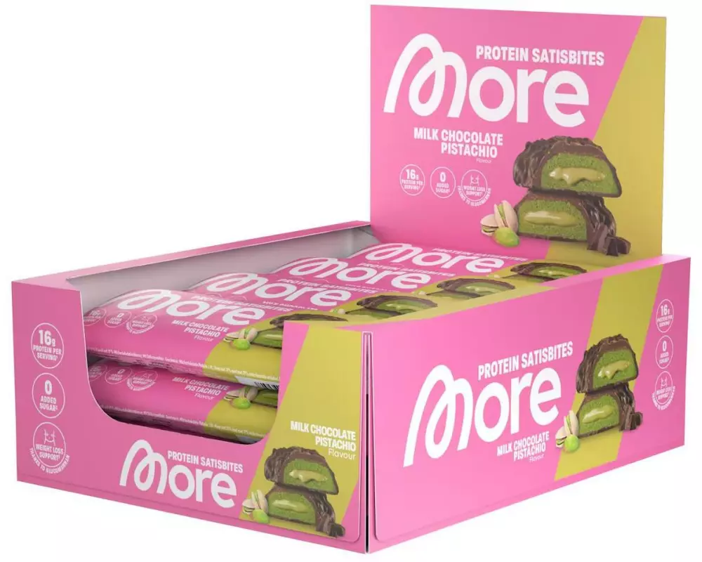 More Nutrition Protein Satisbites Schokolade/Pistazien, 12 x 50 g