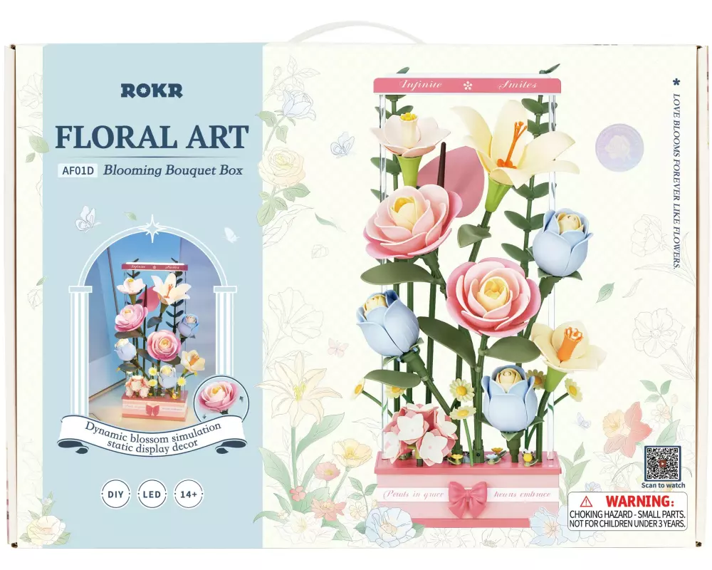 ROKR Bausatz Blooming Bouquet Box 3D-Holzpuzzle