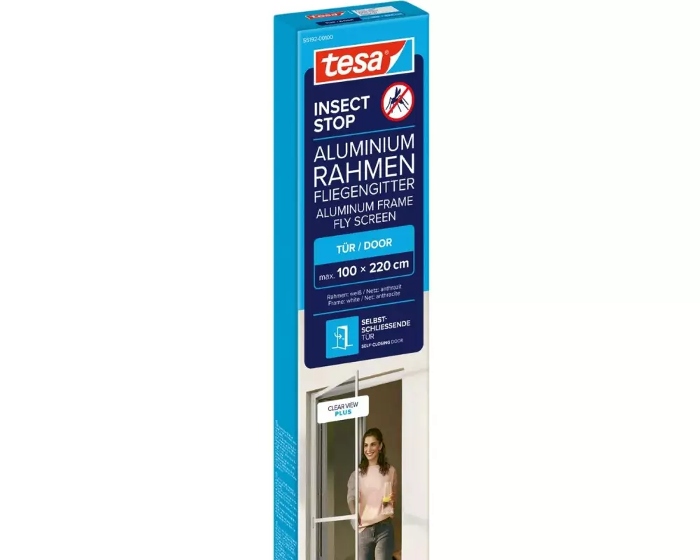 tesa Tür Aluminiumrahmen, Weiss, 100 x 220 cm