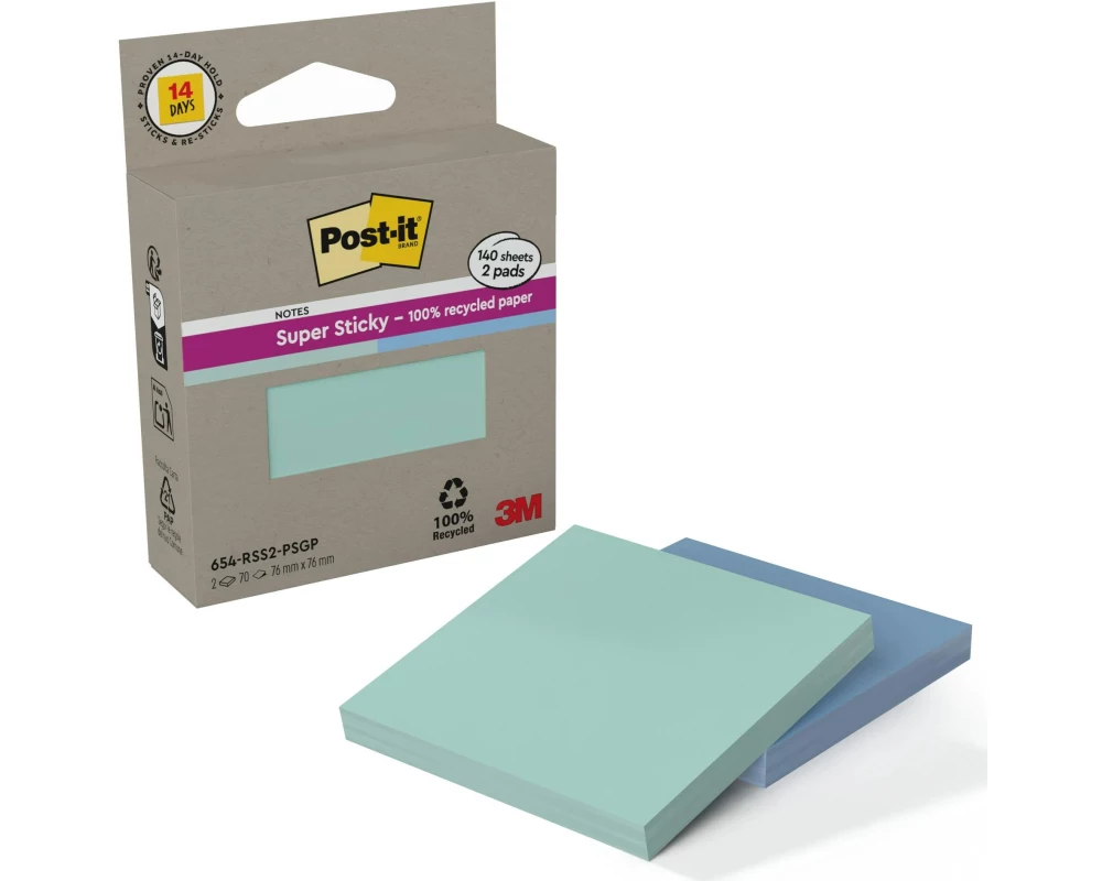 Post-it 3M Recycling Notes Blau/Grün