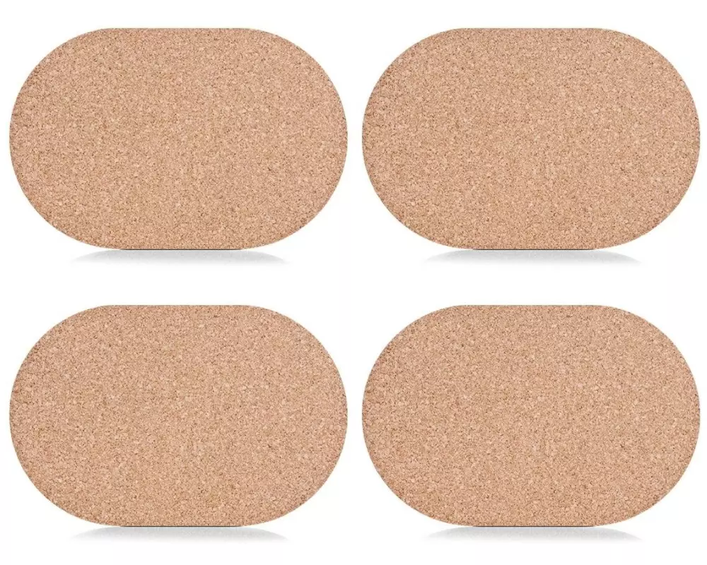 Zeller Present Tischset Kork oval 4 Stück 29 cm x 44 cm, Braun