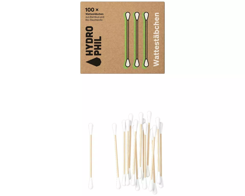 Hydrophil Wattestäbchen Bambus 100 Stück
