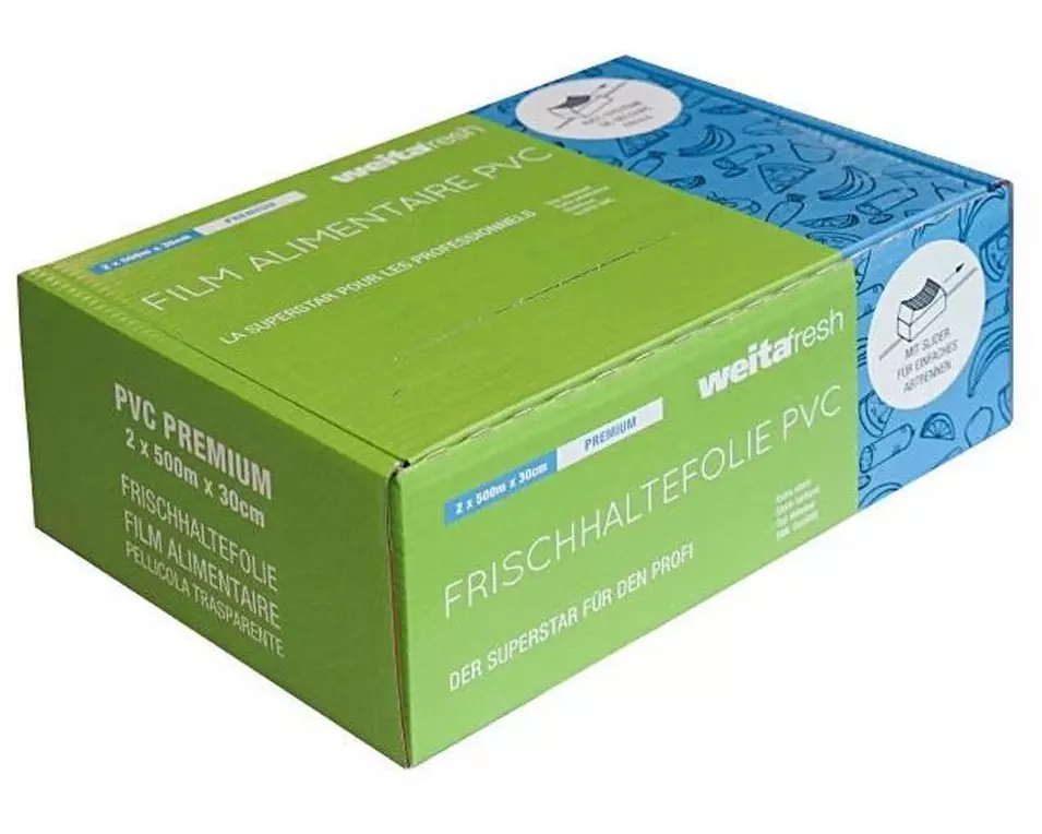 Weita Frischhaltefolie 2 x 500 m 2 Stück, Transparent, 30 cm