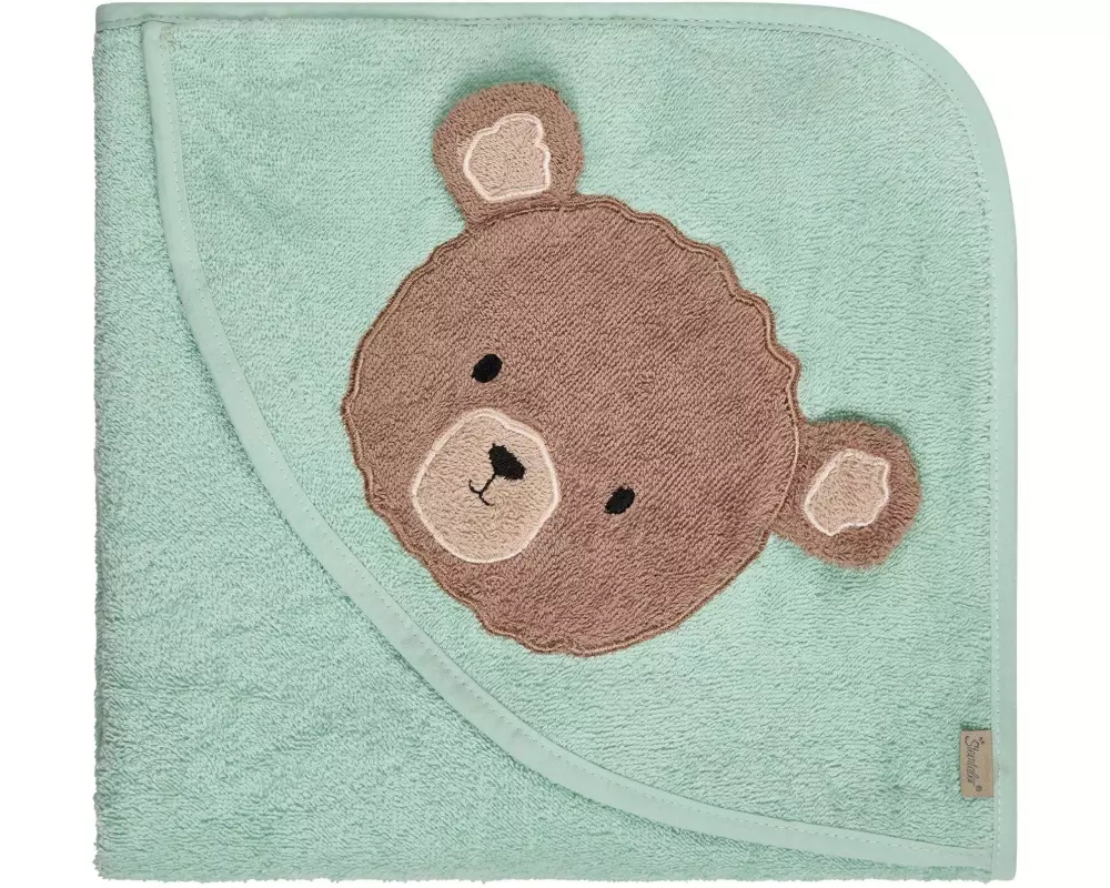 Sterntaler Kapuzenbadetuch Bär Bo Mintgrün