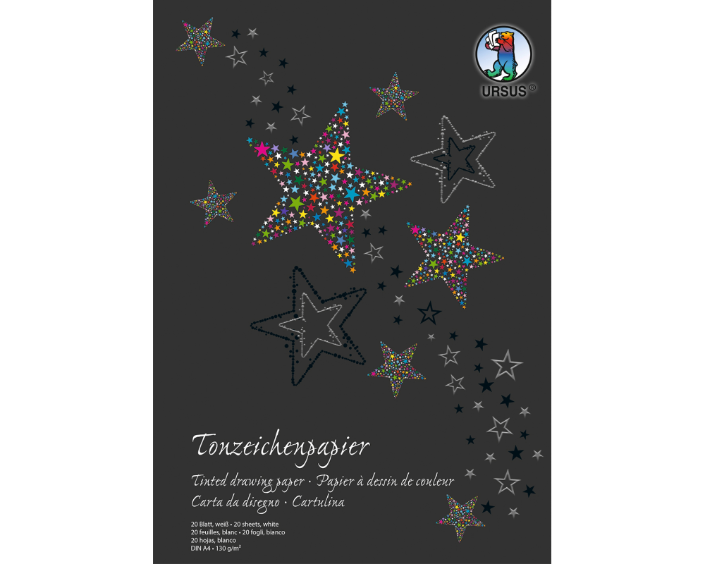 URSUS Tonzeichenpapier-Block A4 2134601SE 130g, weiss 20 Blatt