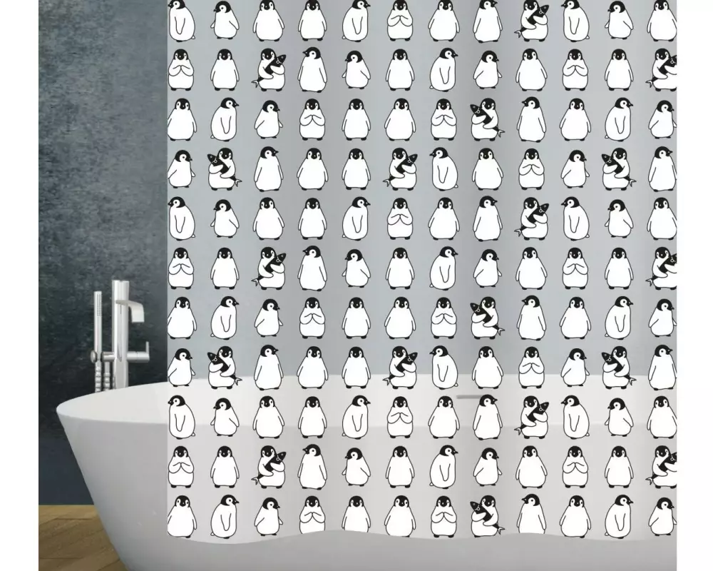 diaqua® Duschvorhang Pingi 180 x 200 cm, Grau/Weiss