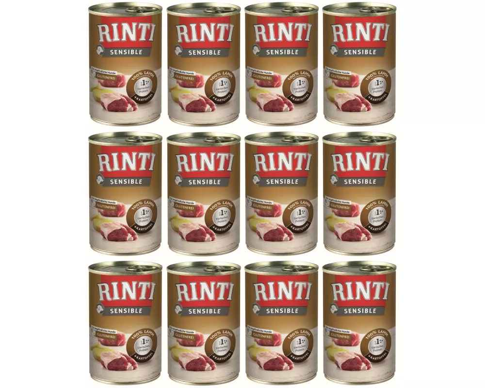Rinti Nassfutter Sensible Dose Lamm + Kartoffel, 12 x 400 g
