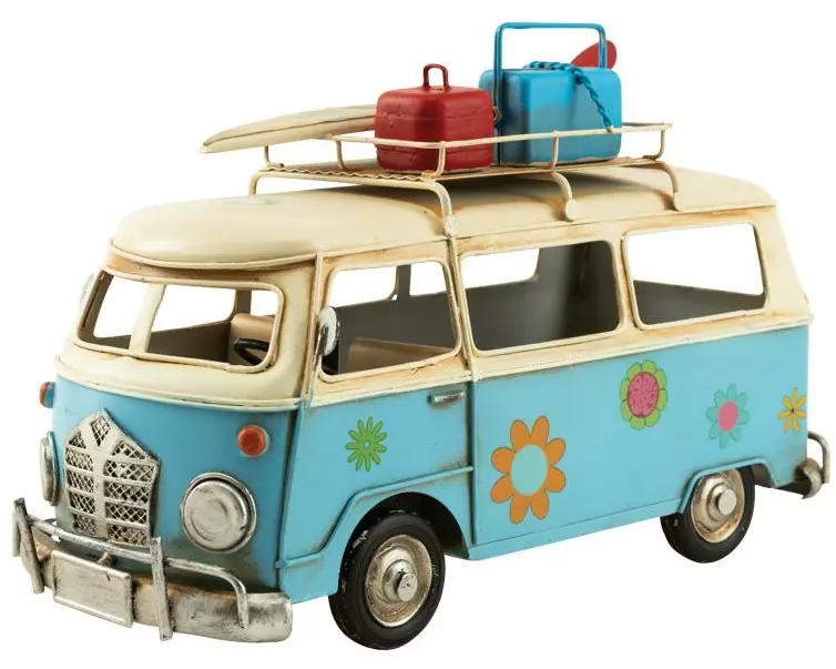 Dekomat AG Aufsteller Bus mit Stranddeko, Blau 14 cm