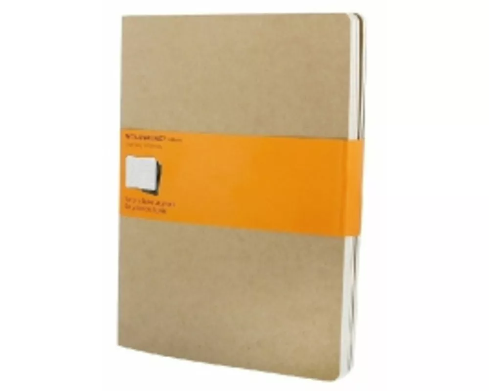 Moleskine Cahier Journal (Set of 3), Extra Large, Ruled, Kraft Brown, Soft Cover (7.5 x 10)