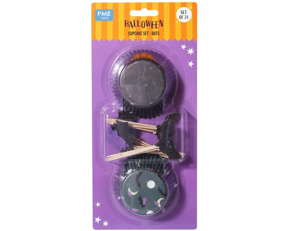 PME Muffin-Backform und Topper, Fledermaus 1 Stück, Orange