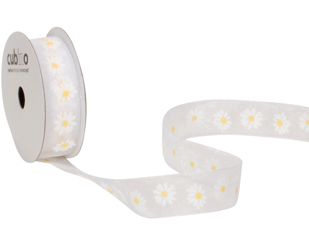 SPYK Band Cubino 15mm/4m 1245.1564 weiss/gelb Margerite