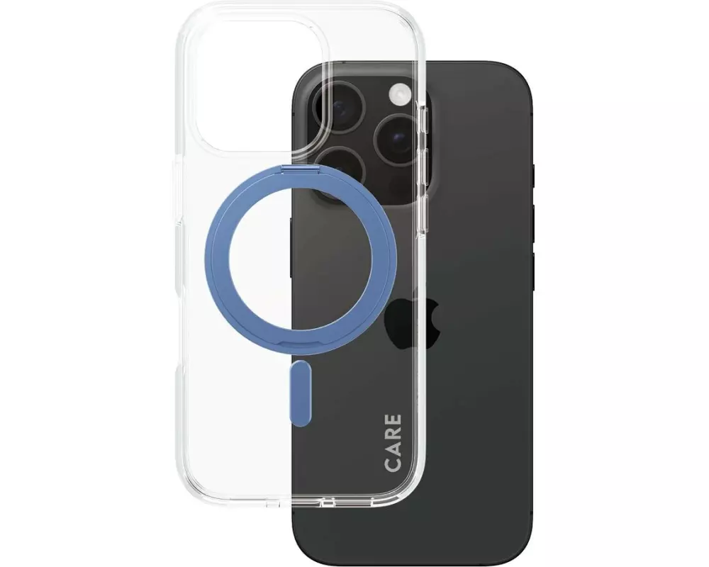 CARE Back Cover Feature Kickstand iPhone 16 Pro Blau