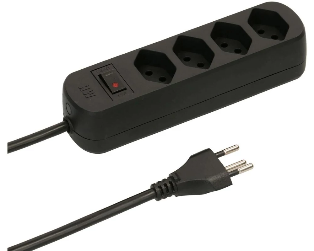 Max Hauri Steckdosenleiste Basic Line 4x Typ 13 sw Schalter Green+Fair