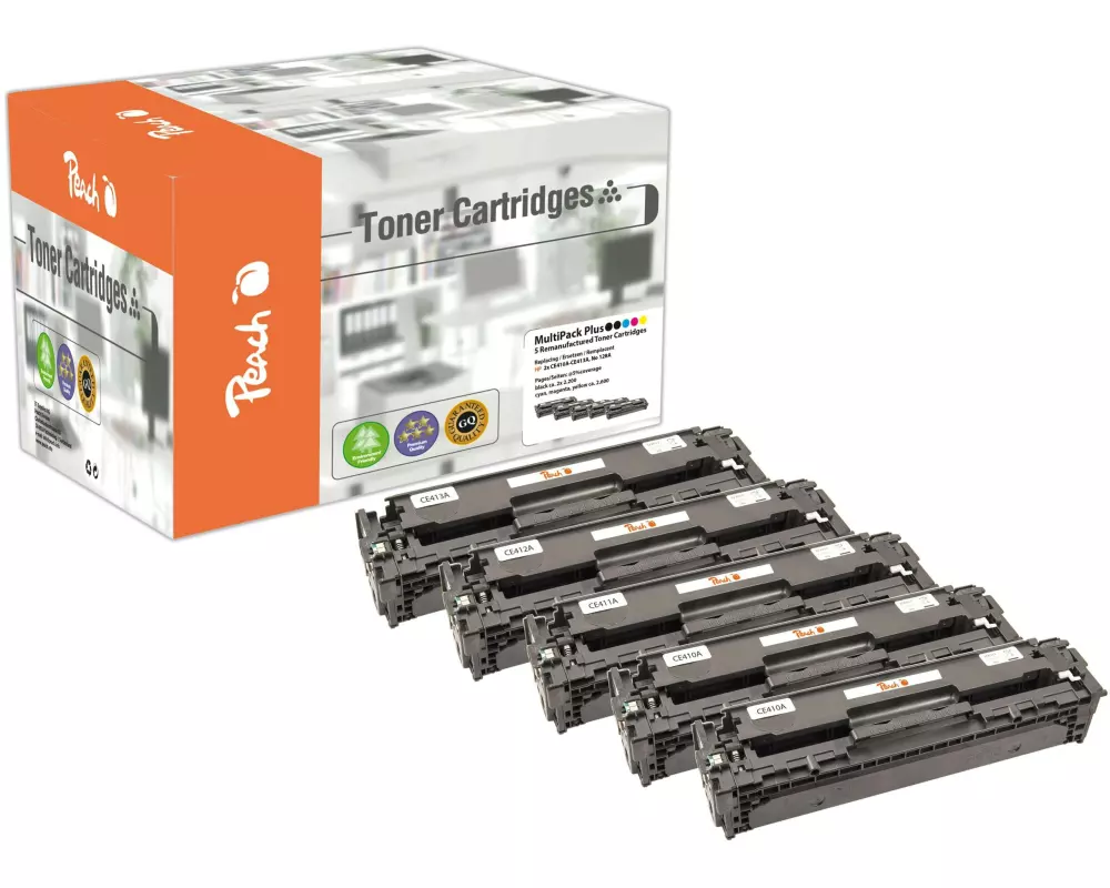 Peach Tonerset HP Nr. 305A (CE41A) 2x BK, 1x C, M, Y