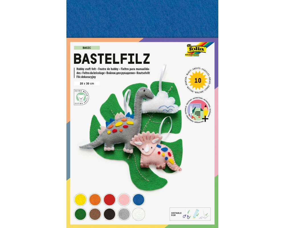 FOLIA Bastelfilz 150g 520409 ass. 10 Blatt