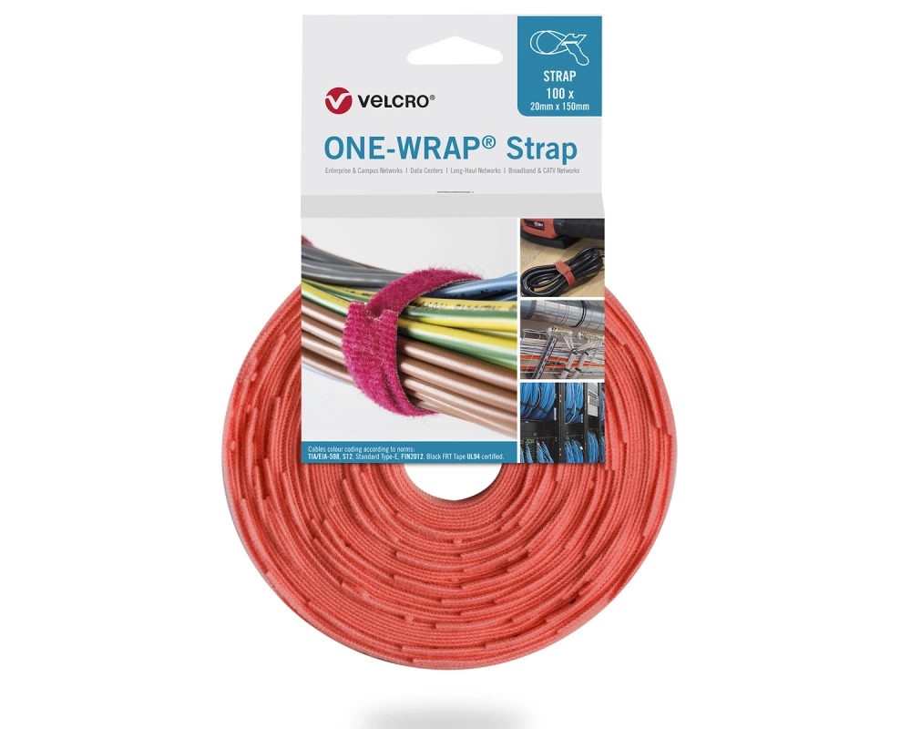 VELCRO One Wrap Strap 20mm x 330mm, 100 Stück, orange