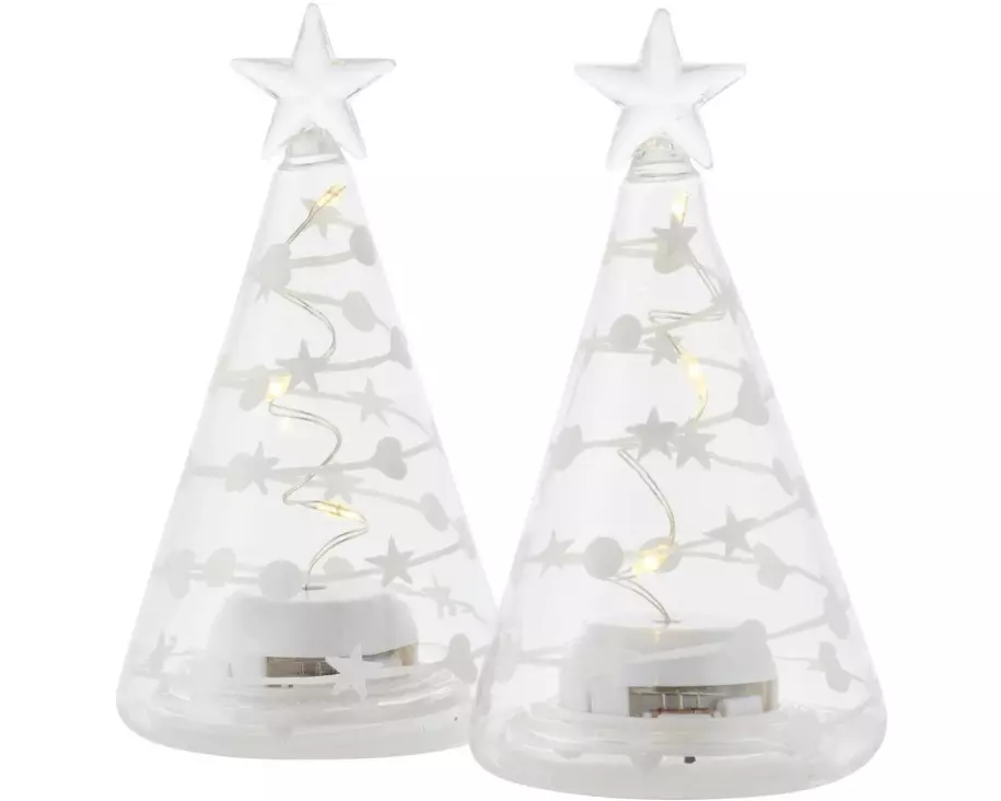 Sirius Dekolicht Sweet Christmas Baum, 2er Set, 11.5cm, Transparent