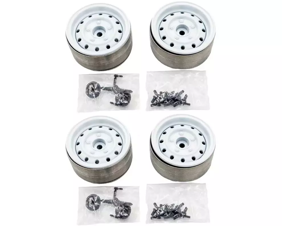 Hobbytech Felgen 1.9" Metal Beadlock Classic 1 Weiss, 4 Stück