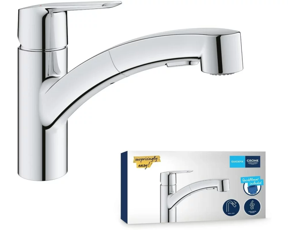 GROHE Küchenarmatur Start 3/8", Messing, herausziehbar
