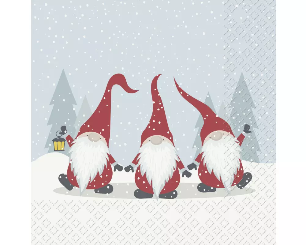 Stewo Weihnachtsservietten Gnomo 33 x 33 cm, 20 Stück