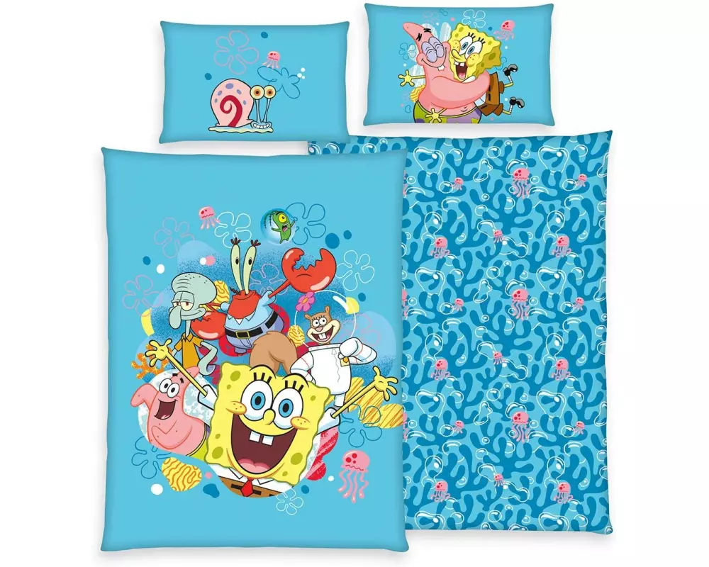 Herding Kinder Bettwäschegarnitur Spongebob, 65/100+160/210 cm