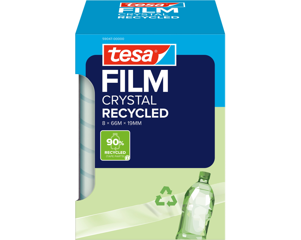 TESA Klebeband Crystal 19mmx66m 59047-00000 Recycled 8 Rollen