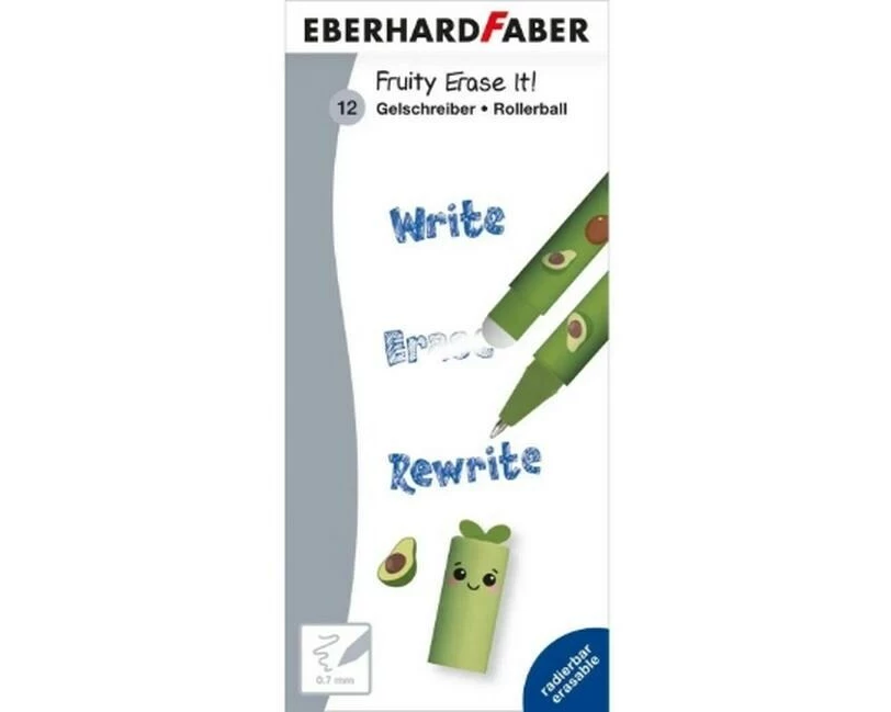 Eberhard Faber Gelschreiber Fruity Erase it! Avocado 0.7 mm, Blau