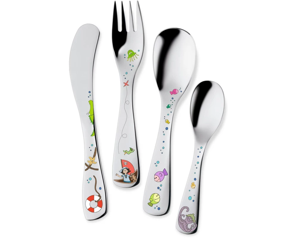 Berndorf Kinderbesteckset Moritz 4-teilig, Silber/Mehrfarbig