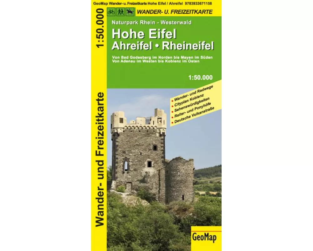 Hohe Eifel, Ahreifel, Rheineifel Wander- und Freizeitkarte