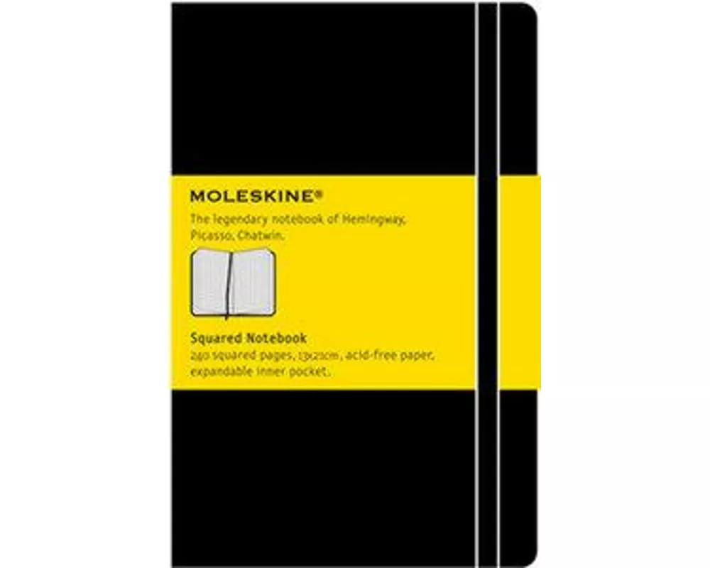 Moleskine Classic Notebook, Large, Squared, Black, Hard Cover (5 x 8.25)