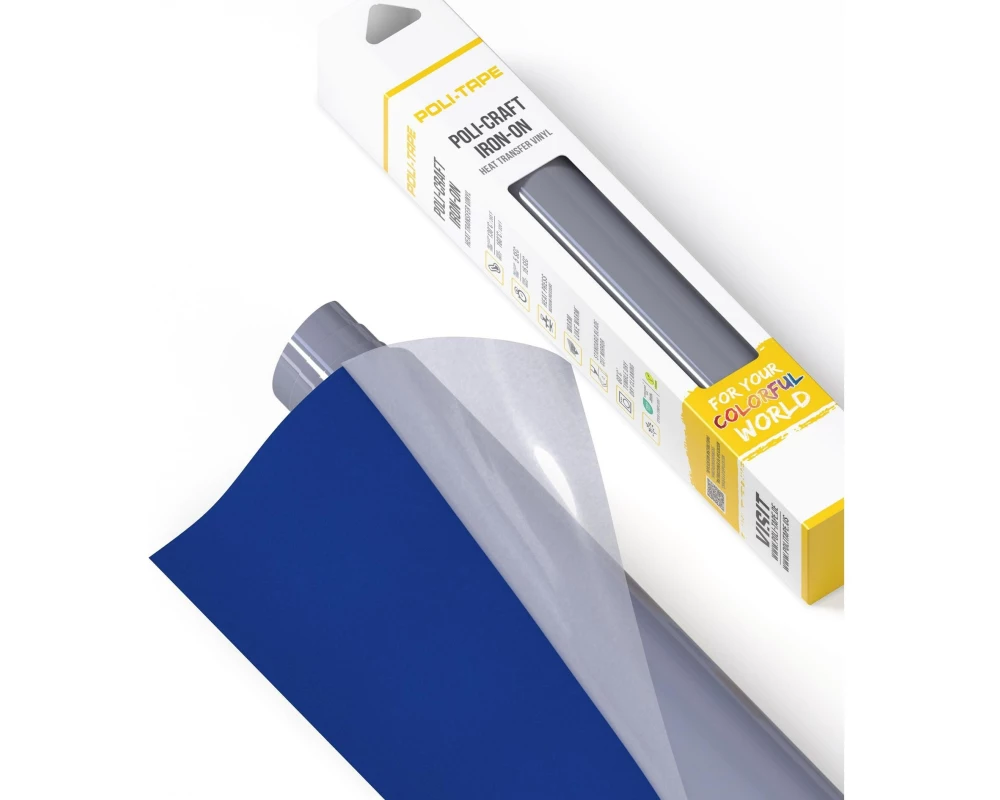 Poli-Tape Aufbügelfolie Tubitherm Flock, 30.5 x 61 cm, Blau matt