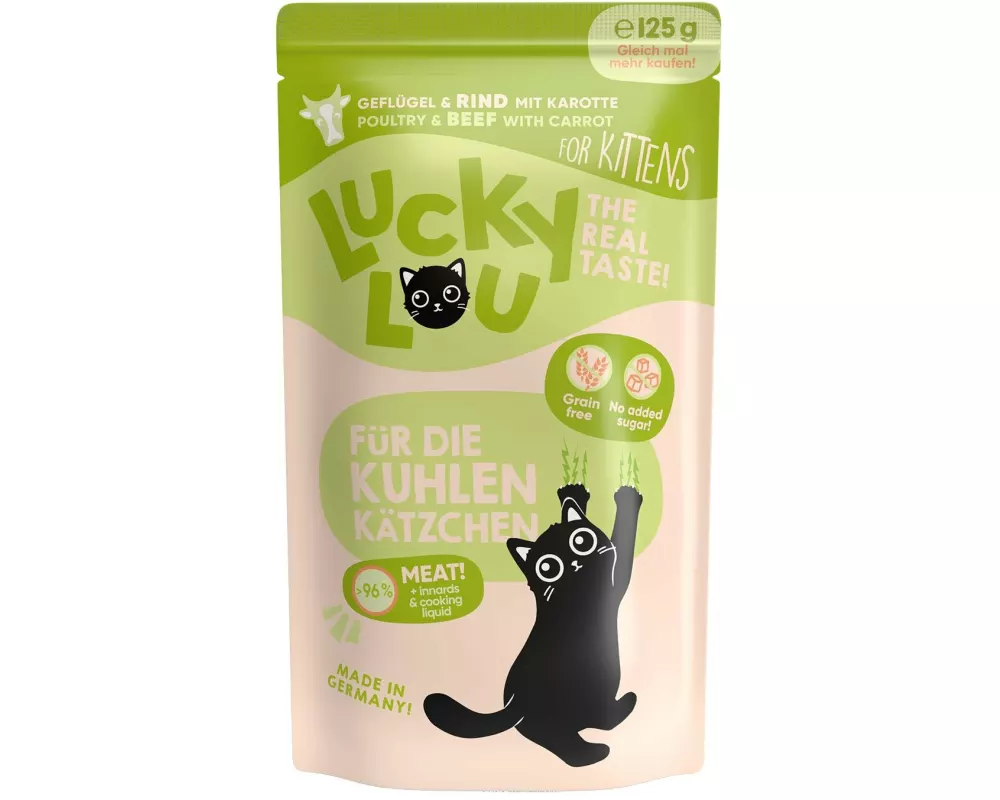 Lucky Lou Nassfutter Lifestage Kitten Geflügel & Rind, 125 g