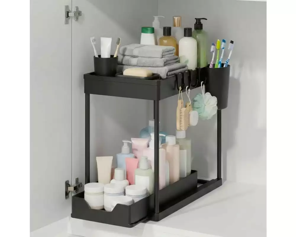 EASYmaxx Organizer mit Schublade 39.5 x 21.5 x 36 cm, Schwarz