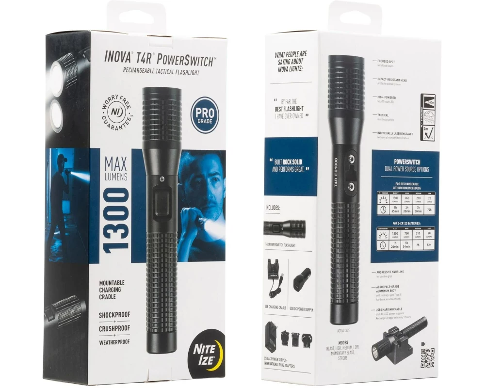 NITE IZE Taschenlampe INOVA T4R PowerSwitch Wiederaufladbar