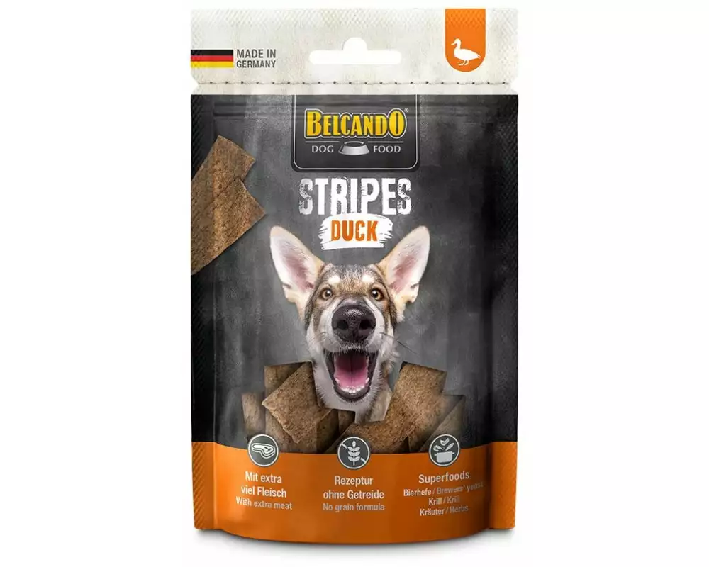 Belcando Leckerli Stripes Ente, 70 g