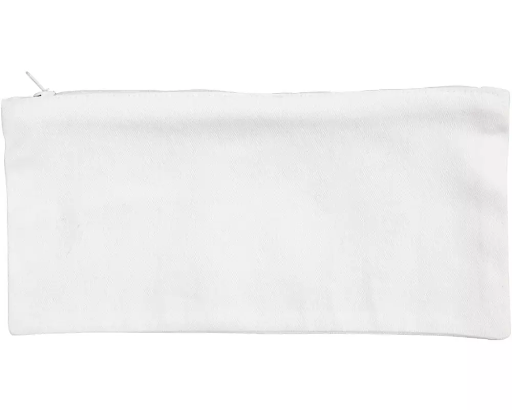 Creativ Company Baumwoll-Schreibetui 11 x 23 cm, Weiss