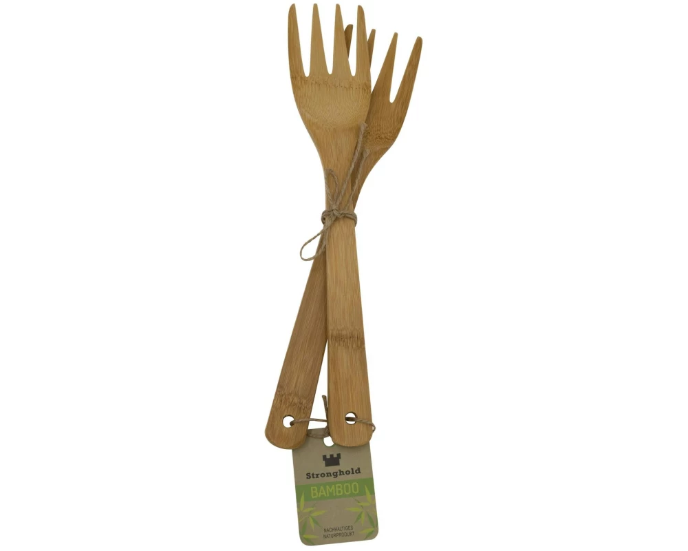 Stronghold Kochgabeln Bambus 2 Stück, Braun