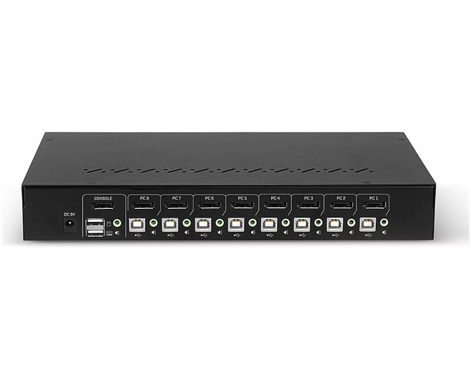 LINDY 8 Port DisplayPort 1.2 USB 2.0 KVM Switch Switches between up to 8 PCs from one display, keyboard and mouse