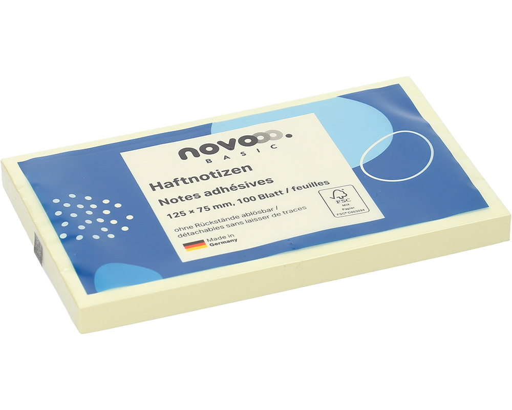 NOVOOO Haftnotizen 125x75mm 5655-01 gelb 100 Blatt