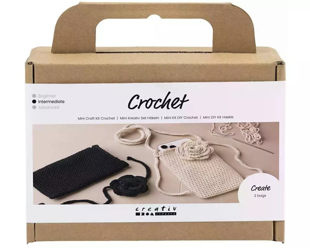 Creativ Company Bastelset Häkeln Tasche mit Rose