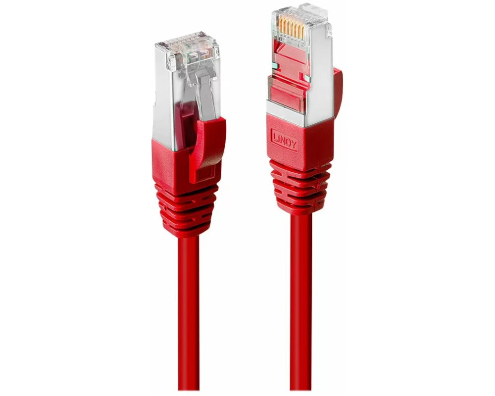 LINDY Patch Cable, Cat6, S/FTP, RJ45-RJ45, 5m, red, LSOH, PIMF, including Testprotocol, snagless