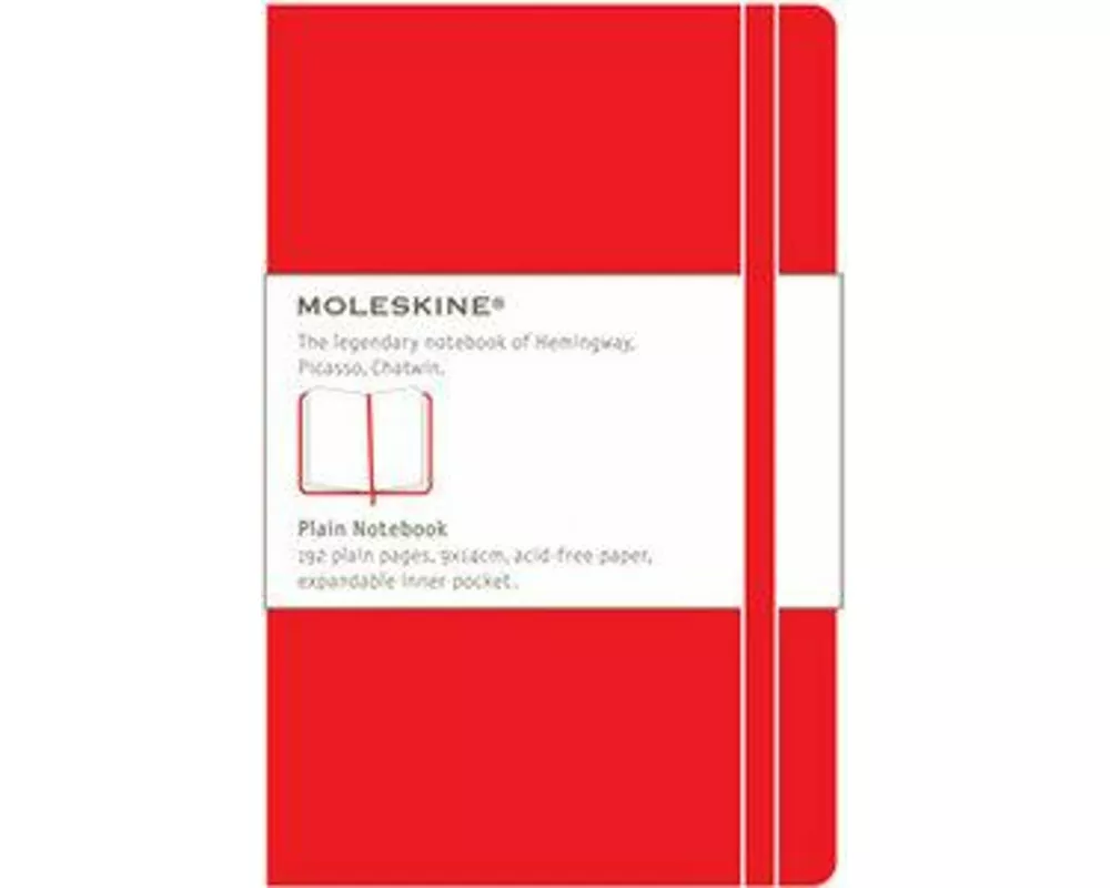 Moleskine Classic Notebook, Pocket, Plain, Red, Hard Cover (3.5 x 5.5)