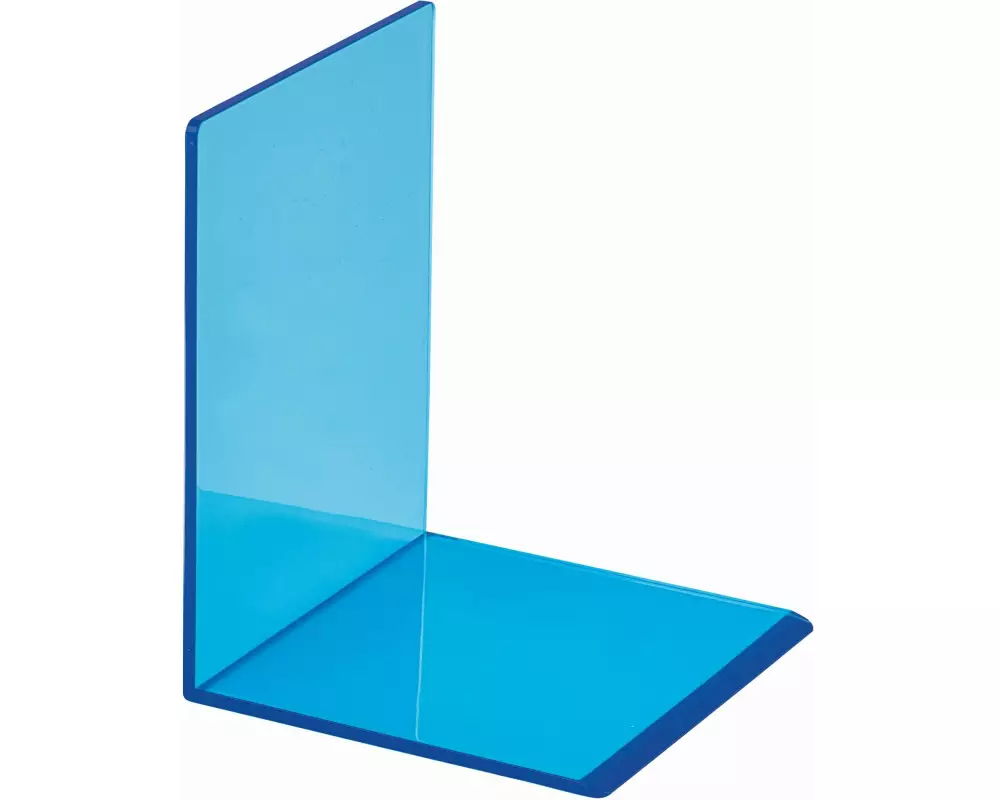 Maul Buchstütze aus Acryl Neon 10 x 10 x 13 cm, Blau, 2 Stk.