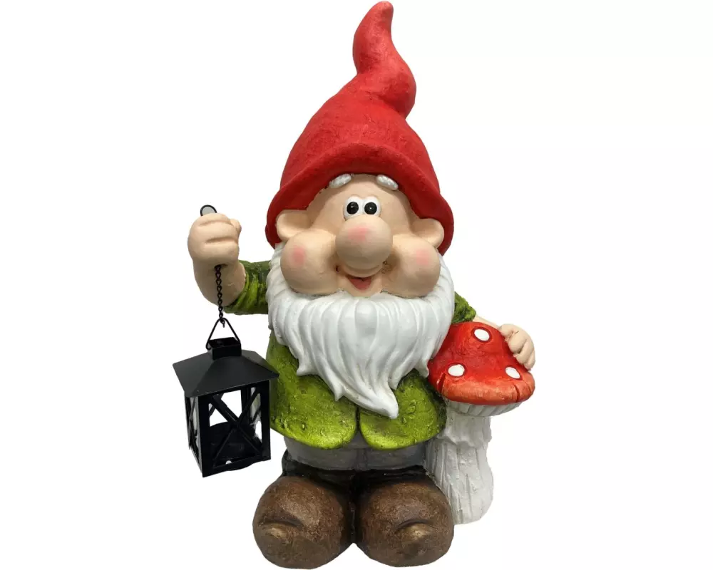 Dameco Dekofigur Gartenzwerg mit Laterne, 20 x 28 x 45 cm