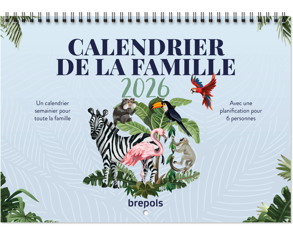 BREPOLS Kalender Familie 2026 1.866.9900 1W/2S grün 31x22cm