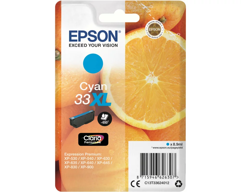 Epson Tinte 33XL / T33624012 Cyan