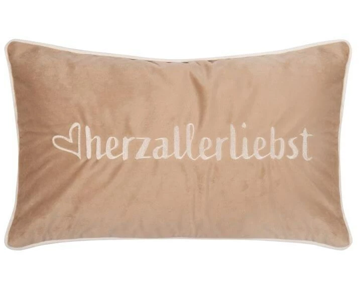 pad Kissenbezug Letters 50 x 30 cm, Mehrfarbig/Beige/Weiss
